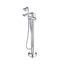 Low Price Freestanding Floor Mounted Bath Bathtub Faucet With Handheld Shower